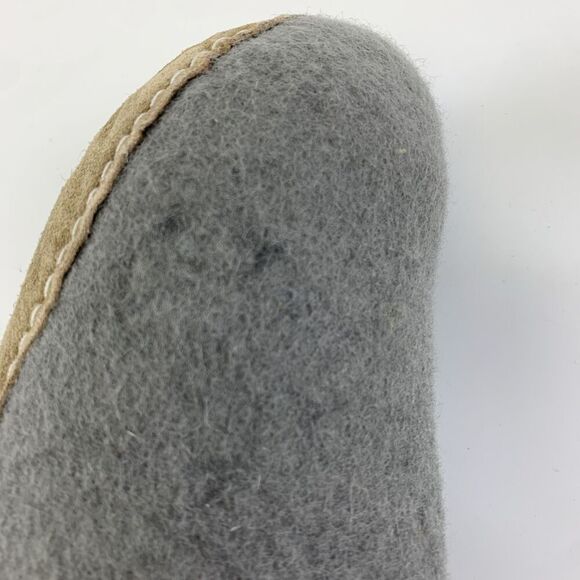 HAUSSIMPLE Natural Wool Cozy Indoor Slip On Slippers Gray Leather Sole Womens 10 - Picture 10 of 13
